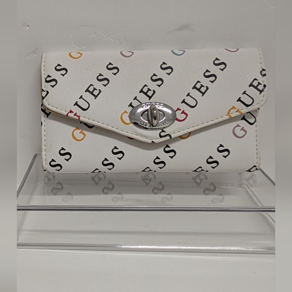 Guess Women's Rainbow Logo Turn-Lock Wallet